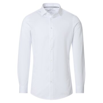 VENTI Herren Businesshemd Langarm Kent Body-Fit Jersey Weiß