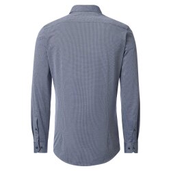 VENTI Herren Businesshemd Langarm Kent Body-Fit Jersey Blau