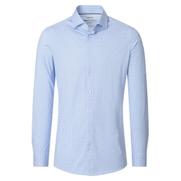 VENTI Herren Businesshemd Langarm Kent Body-Fit Jersey Hellblau