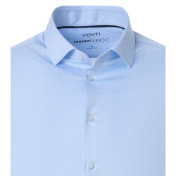 VENTI Herren Businesshemd Langarm Kent Modern-Fit Jersey Hellblau