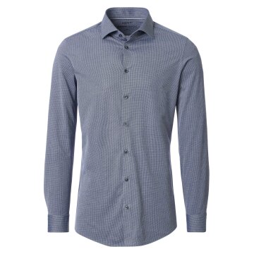 VENTI Herren Businesshemd Langarm Kent Modern-Fit Jersey Blau