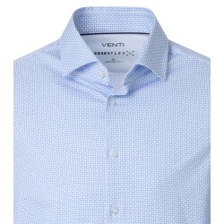 VENTI Herren Businesshemd Langarm Kent Modern-Fit Jersey Hellblau