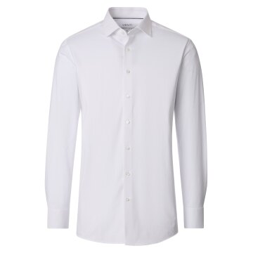 VENTI Herren Businesshemd Langarm Kent Comfort-Fit Jersey Weiß