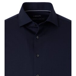 VENTI Herren Businesshemd Langarm Kent Comfort-Fit Jersey Marine