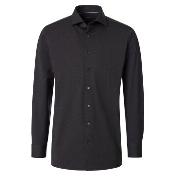 VENTI Herren Businesshemd Langarm Kent Comfort-Fit Jersey Anthrazit