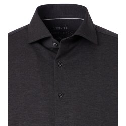 VENTI Herren Businesshemd Langarm Kent Comfort-Fit Jersey Anthrazit