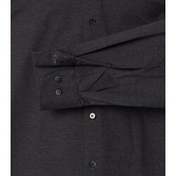 VENTI Herren Businesshemd Langarm Kent Comfort-Fit Jersey Anthrazit