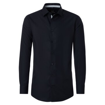 VENTI Herren Businesshemd Langarm Kent Modern-Fit Schwarz