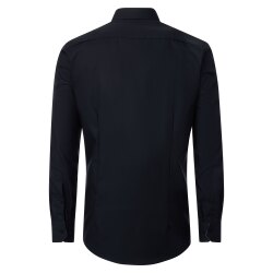 VENTI Herren Businesshemd Langarm Kent Modern-Fit Schwarz