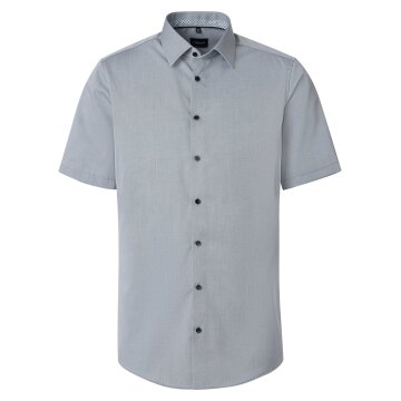 VENTI Herren Businesshemd Kurzarm Kent Modern-Fit Silber