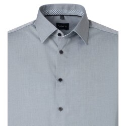 VENTI Herren Businesshemd Kurzarm Kent Modern-Fit Silber