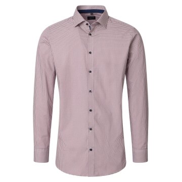 VENTI Herren Businesshemd Langarm Kent Modern-Fit Rot Muster