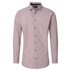 VENTI Herren Businesshemd Langarm Kent Modern-Fit Rot Muster