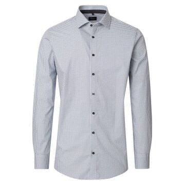 VENTI Herren Businesshemd Langarm Kent Modern-Fit Anthrazit Muster
