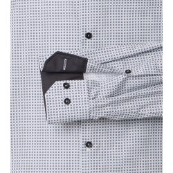 VENTI Herren Businesshemd Langarm Kent Modern-Fit Anthrazit Muster