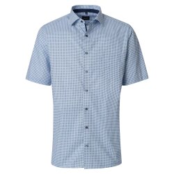 VENTI Herren Businesshemd Kurzarm Kent Modern-Fit Blau...