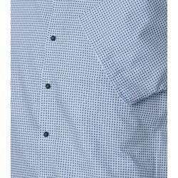VENTI Herren Businesshemd Kurzarm Kent Modern-Fit Blau Muster