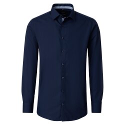 VENTI Herren Businesshemd Langarm Kent Comfort-Fit Marine