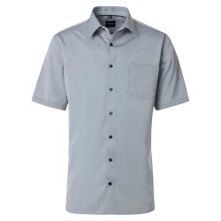 VENTI Herren Businesshemd Kurzarm Kent Comfort-Fit Silber