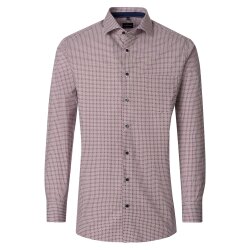VENTI Herren Businesshemd Langarm Kent Comfort-Fit Rot...