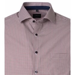 VENTI Herren Businesshemd Langarm Kent Comfort-Fit Rot Muster