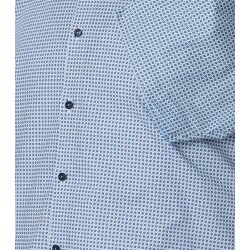 VENTI Herren Businesshemd Kurzarm Kent Comfort-Fit Blau Muster