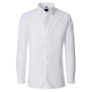 VENTI Herren Businesshemd Langarm Button-Down Comfort-Fit Weiß