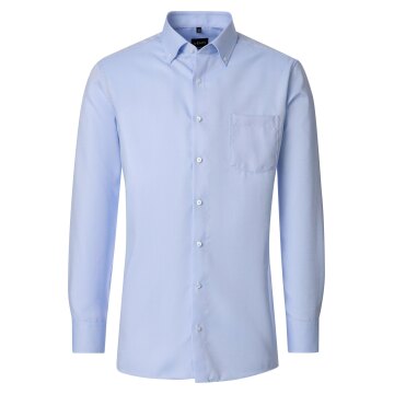 VENTI Herren Businesshemd Langarm Button-Down Comfort-Fit Hellblau