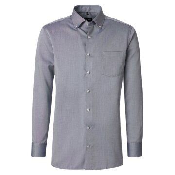 VENTI Herren Businesshemd Langarm Button-Down Comfort-Fit Blau