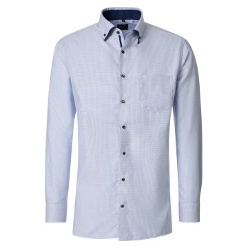 VENTI Herren Businesshemd Langarm Button-Down Comfort-Fit Hellblau
