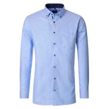 VENTI Herren Businesshemd Langarm Button-Down Comfort-Fit Hellblau