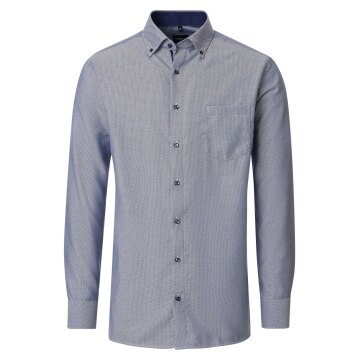 VENTI Herren Businesshemd Langarm Button-Down Comfort-Fit Blau