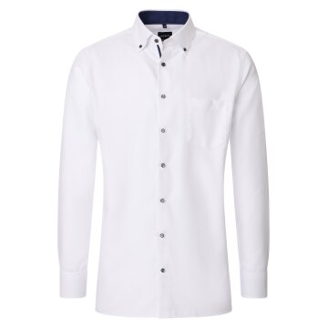VENTI Herren Businesshemd Langarm Button-Down Comfort-Fit Weiß