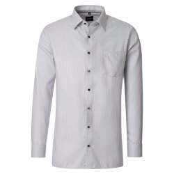 VENTI Herren Businesshemd Langarm Kent Comfort-Fit Silber