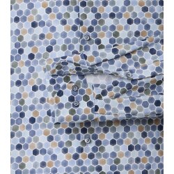 VENTI Herren Businesshemd Langarm Kent Modern-Fit Hellblau Muster