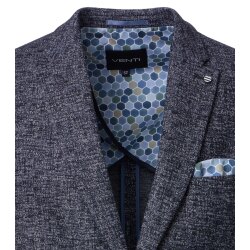 VENTI Herren Sakko FORMAL Revers Polyestermix Stretch Blau