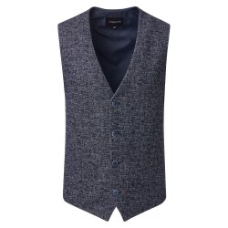 VENTI Herren Weste FORMAL V-Neck Polyestermix Stretch Blau