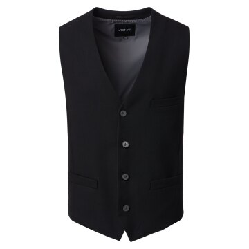 VENTI Herren Anzugweste FORMAL V-Neck Polyestermix Schwarz