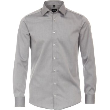 VENTI Herren Businesshemd 72er Langarm Kent Modern-Fit Silber