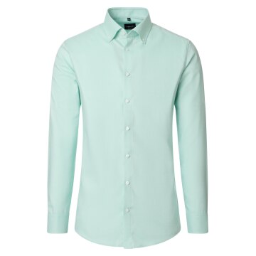 VENTI Herren Businesshemd Langarm Button-Down Modern-Fit Hellgrün