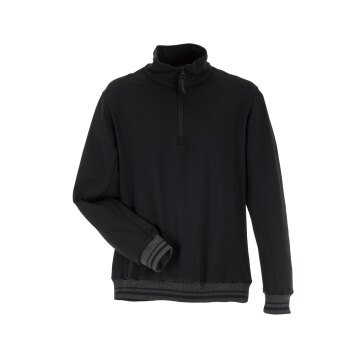 PLANAM Herren Match Troyer OUTDOOR Zip-Kragen Schwarz