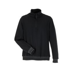 PLANAM Herren Match Troyer OUTDOOR Zip-Kragen Schwarz
