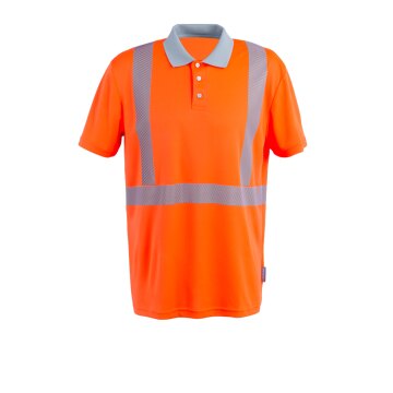 PLANAM Unisex Poloshirt NORIT-WARNSCHUTZ Kragen Orange/Zink