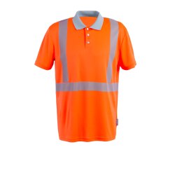 PLANAM Unisex Poloshirt NORIT-WARNSCHUTZ Kragen Orange/Zink