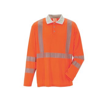 PLANAM Unisex Poloshirt NORIT-WARNSCHUTZ Langarm Orange/Zink