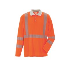 PLANAM Unisex Poloshirt NORIT-WARNSCHUTZ Langarm Orange/Zink