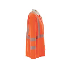PLANAM Unisex Poloshirt NORIT-WARNSCHUTZ Langarm Orange/Zink