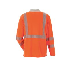 PLANAM Unisex Poloshirt NORIT-WARNSCHUTZ Langarm Orange/Zink