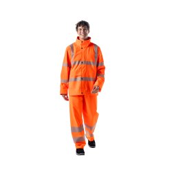 PLANAM Herren Regenjacke rECOflexy Reflexband Orange