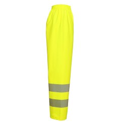 PLANAM Herren Regenhose rECOflexy Reflexband Gelb